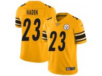 #23 Limited Joe Haden Gold Football Men's Jersey Pittsburgh Steelers Inverted Legend Vapor Rush