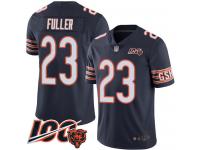#23 Limited Kyle Fuller Navy Blue Football Home Men's Jersey Chicago Bears 100th Season