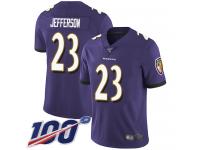 #23 Limited Tony Jefferson Purple Football Home Men's Jersey Baltimore Ravens Vapor Untouchable 100th Season