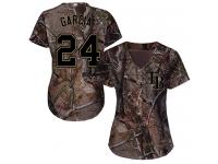 #24 Authentic Avisail Garcia Camo Baseball Women's Jersey Tampa Bay Rays Realtree Collection Flex Base