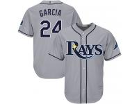 #24  Avisail Garcia Grey Baseball Road Men's Jersey Tampa Bay Rays Cool Base