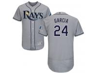 #24 Avisail Garcia Grey Baseball Road Men's Jersey Tampa Bay Rays Flex Base