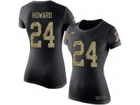#24 Jordan Howard Black Camo Football Salute to Service Women's Philadelphia Eagles T-Shirt