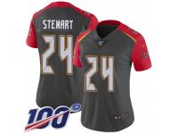 #24 Limited Darian Stewart Gray Football Women's Jersey Tampa Bay Buccaneers Inverted Legend 100th Season