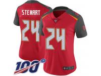 #24 Limited Darian Stewart Red Football Home Women's Jersey Tampa Bay Buccaneers Vapor Untouchable 100th Season