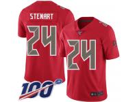 #24 Limited Darian Stewart Red Football Youth Jersey Tampa Bay Buccaneers Rush Vapor Untouchable 100th Season