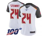 #24 Limited Darian Stewart White Football Road Women's Jersey Tampa Bay Buccaneers Vapor Untouchable 100th Season