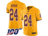 #24 Limited Josh Norman Gold Football Men's Jersey Washington Redskins Rush Vapor Untouchable 100th Season