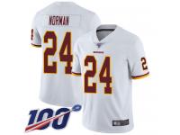#24 Limited Josh Norman White Football Road Men's Jersey Washington Redskins Vapor Untouchable 100th Season