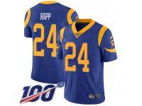 #24 Limited Taylor Rapp Royal Blue Football Alternate Men's Jersey Los Angeles Rams Vapor Untouchable 100th Season