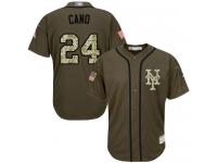 #24 Robinson Cano Green Baseball Men's Jersey New York Mets Salute to Service