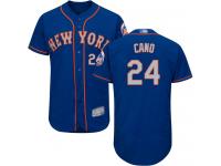 #24 Robinson Cano Royal Gray Baseball Alternate Men's Jersey New York Mets Flex Base