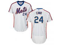 #24 Robinson Cano White Baseball Alternate Men's Jersey New York Mets Flex Base
