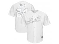 #24 Robinson Cano White Baseball Men's Jersey New York Mets 2019 Players Weekend 'Nolo' Cool Base