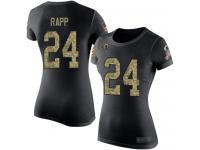 #24 Taylor Rapp Black Camo Football Salute to Service Women's Los Angeles Rams T-Shirt