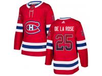 #25 Adidas Authentic Jacob de la Rose Men's Red NHL Jersey - Montreal Canadiens Drift Fashion