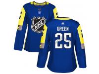#25 Adidas Authentic Mike Green Women's Royal Blue NHL Jersey - Detroit Red Wings 2018 All-Star Atlantic Division