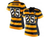 #25 Brandon Boykin Throwback Pittsburgh Steelers Alternate Jersey _ Nike 80th Anniversary Women's Gold/Black NFL Game