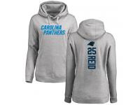 #25 Eric Reid Ash Football Backer Women's Carolina Panthers Pullover Hoodie