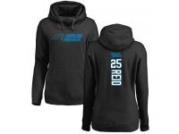 #25 Eric Reid Black Football Backer Women's Carolina Panthers Pullover Hoodie