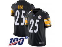 #25 Limited Artie Burns Black Football Home Men's Jersey Pittsburgh Steelers Vapor Untouchable 100th Season