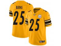 #25 Limited Artie Burns Gold Football Men's Jersey Pittsburgh Steelers Inverted Legend Vapor Rush