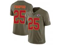 #25 Limited Darwin Thompson Olive Football Men's Jersey Kansas City Chiefs 2017 Salute to Service