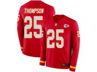 #25 Limited Darwin Thompson Red Football Men's Jersey Kansas City Chiefs Therma Long Sleeve