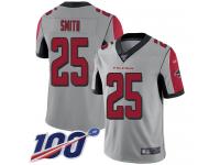 #25 Limited Ito Smith Silver Football Men's Jersey Atlanta Falcons Inverted Legend Vapor Rush 100th Season
