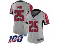 #25 Limited Ito Smith Silver Football Women's Jersey Atlanta Falcons Inverted Legend Vapor Rush 100th Season