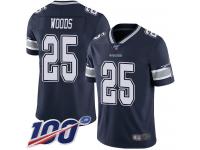 #25 Limited Xavier Woods Navy Blue Football Home Men's Jersey Dallas Cowboys Vapor Untouchable 100th Season