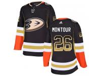 #26 Adidas Authentic Brandon Montour Men's Black NHL Jersey - Anaheim Ducks Drift Fashion