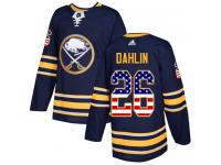 #26 Adidas Authentic Rasmus Dahlin Men's Navy Blue NHL Jersey - Buffalo Sabres USA Flag Fashion