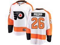 #26 Breakaway Brian Propp White NHL Away Men's Jersey Philadelphia Flyers