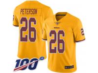 #26 Limited Adrian Peterson Gold Football Youth Jersey Washington Redskins Rush Vapor Untouchable 100th Season