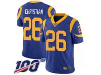 #26 Limited Marqui Christian Royal Blue Football Alternate Men's Jersey Los Angeles Rams Vapor Untouchable 100th Season