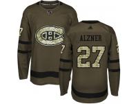 #27 Adidas Authentic Karl Alzner Men's Green NHL Jersey - Montreal Canadiens Salute to Service