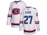 #27 Adidas Authentic Karl Alzner Men's White NHL Jersey - Montreal Canadiens 2017 100 Classic