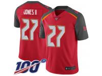 #27 Limited Ronald Jones II Red Football Home Men's Jersey Tampa Bay Buccaneers Vapor Untouchable 100th Season