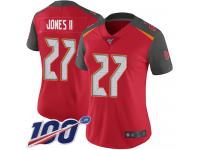 #27 Limited Ronald Jones II Red Football Home Women's Jersey Tampa Bay Buccaneers Vapor Untouchable 100th Season