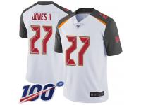 #27 Limited Ronald Jones II White Football Road Men's Jersey Tampa Bay Buccaneers Vapor Untouchable 100th Season