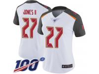 #27 Limited Ronald Jones II White Football Road Women's Jersey Tampa Bay Buccaneers Vapor Untouchable 100th Season