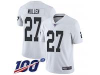 #27 Limited Trayvon Mullen White Football Road Men's Jersey Oakland Raiders Vapor Untouchable 100th Season