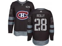 #28 Adidas Authentic Mike Reilly Men's Black NHL Jersey - Montreal Canadiens 1917-2017 100th Anniversary