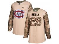 #28 Adidas Authentic Mike Reilly Men's Camo NHL Jersey - Montreal Canadiens Veterans Day Practice