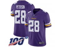 #28 Limited Adrian Peterson Purple Football Home Men's Jersey Minnesota Vikings Vapor Untouchable 100th Season