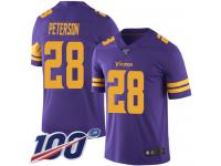 #28 Limited Adrian Peterson Purple Football Men's Jersey Minnesota Vikings Rush Vapor Untouchable 100th Season