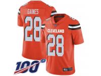 #28 Limited Phillip Gaines Orange Football Alternate Men's Jersey Cleveland Browns Vapor Untouchable 100th Season