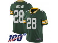 #28 Limited Tony Brown Green Football Home Youth Jersey Green Bay Packers Vapor Untouchable 100th Season