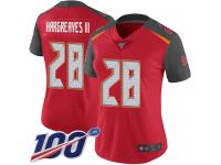 #28 Limited Vernon Hargreaves III Red Football Home Women's Jersey Tampa Bay Buccaneers Vapor Untouchable 100th Season